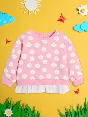 NautiNati Full Sleeve Floral Print Baby Girls Sweatshirt