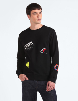 FLYING MACHINE Full Sleeve Self Design Men Sweatshirt