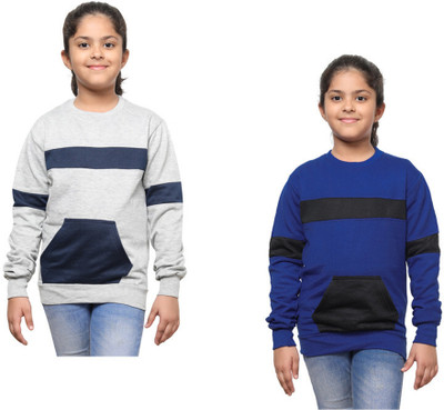KAVYA Full Sleeve Color Block Girls Sweatshirt