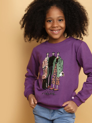 V-MART Full Sleeve Printed Girls Sweatshirt