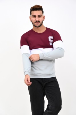 Smarty world Full Sleeve Color Block Men Sweatshirt