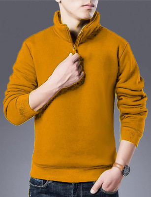 Parona 3/4th Sleeve Solid Men Sweatshirt