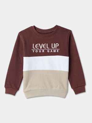 R&B Full Sleeve Self Design Boys Sweatshirt