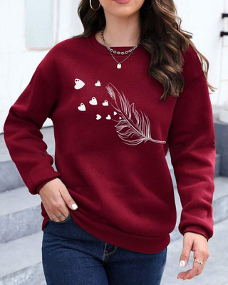 VIZCON HUB Full Sleeve Solid Women Sweatshirt