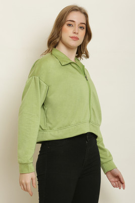 elegance redefined Full Sleeve Solid Women Sweatshirt