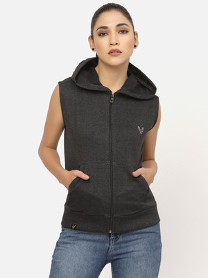 UZARUS Sleeveless Solid Women Sweatshirt