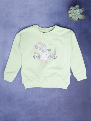 V-MART Full Sleeve Self Design Girls Sweatshirt