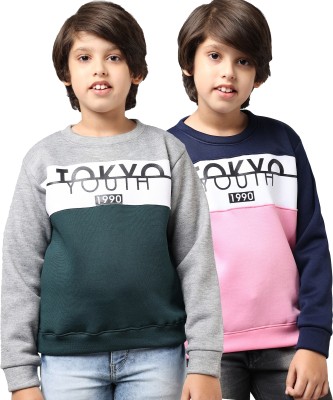 ANIXA Full Sleeve Color Block Boys Sweatshirt