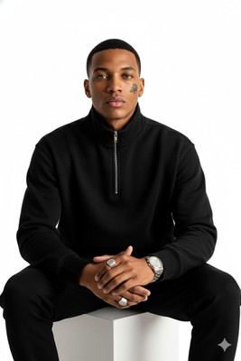 Crossbone Full Sleeve Solid Men Sweatshirt