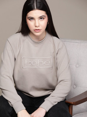bebe Full Sleeve Embroidered Women Sweatshirt