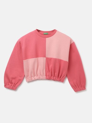 United Colors of Benetton Full Sleeve Color Block Girls Sweatshirt