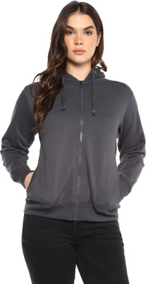 Alan Jones Full Sleeve Solid Women Sweatshirt
