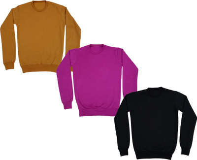 AE Trends Full Sleeve Solid Boys & Girls Reversible Sweatshirt
