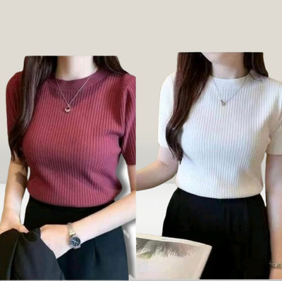 karan gupta Half Sleeve Solid Women Sweatshirt