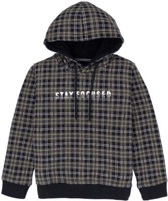 Status Quo Full Sleeve Checkered, Printed Boys Sweatshirt