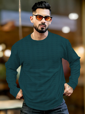 KAJARU Full Sleeve Self Design Men Sweatshirt