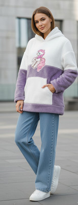 Adorned With Style Full Sleeve Color Block, Embroidered, Embellished, Graphic Print Women Sweatshirt