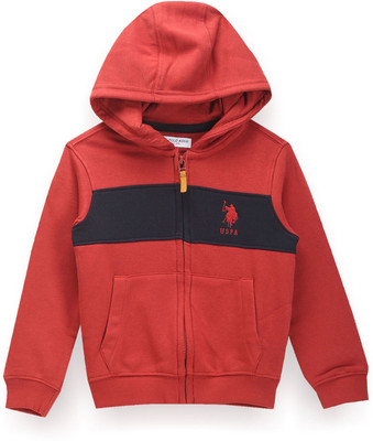 U.S. POLO ASSN. Full Sleeve Color Block Baby Boys Sweatshirt