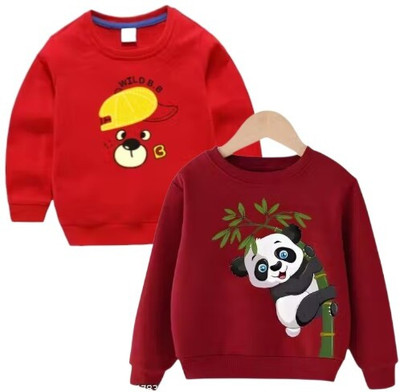 TWOLOVER Sleeveless Animal Print Baby Boys & Baby Girls Sweatshirt