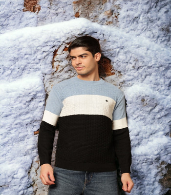 HELL BOUND Full Sleeve Color Block Men Sweatshirt