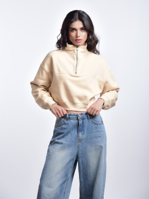 Femmora Full Sleeve Solid Women Sweatshirt