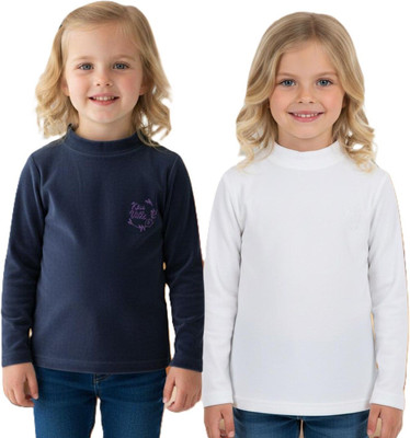 SAALVIA Full Sleeve Solid Baby Girls Sweatshirt