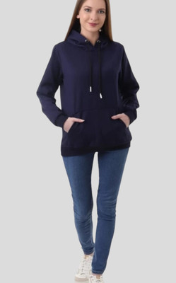 Pwexz Full Sleeve Solid Women Sweatshirt