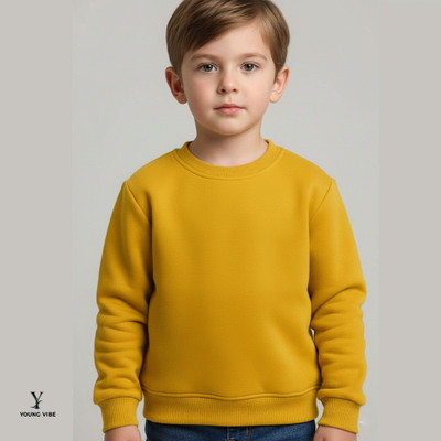 YOUNGVIBE Full Sleeve Solid Boys & Girls Sweatshirt