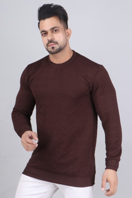WILD ELEPHANT Full Sleeve Self Design Men Sweatshirt