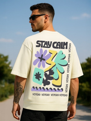 Veirdo Half Sleeve Graphic Print Men Sweatshirt