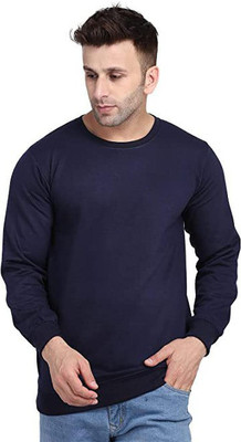 INKKR Full Sleeve Solid Men Sweatshirt
