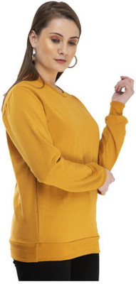 Indeweaves Full Sleeve Self Design Women Sweatshirt