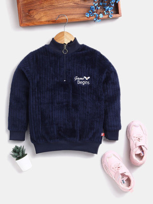 Here&Now X Game Begins Full Sleeve Striped Girls Sweatshirt