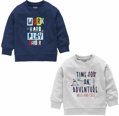 NammaBaby Boys Printed Cotton Blend Regular T Shirt(Multicolor, Pack of 2)