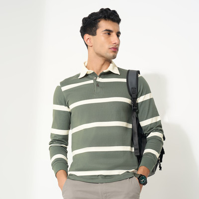 Peregrine by Pantaloons Full Sleeve Striped Men Sweatshirt