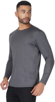 never lose Solid Men Round Neck Grey T-Shirt
