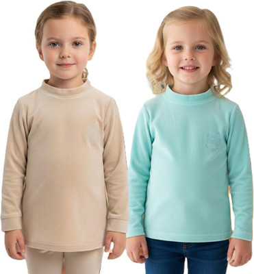 salvia Full Sleeve Solid Girls Sweatshirt