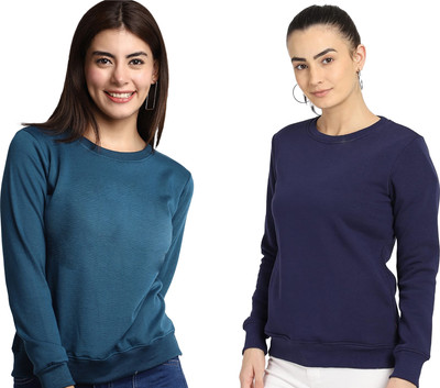 R Heaven Fashions Full Sleeve Solid Women Sweatshirt