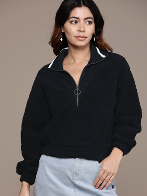 Roadster Full Sleeve Solid Women Sweatshirt