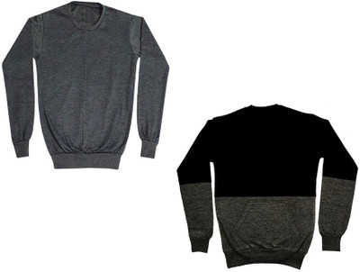 Indistar Full Sleeve Solid, Color Block Boys Sweatshirt