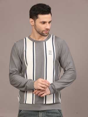 NEXGEN CLUB Full Sleeve Striped Men Sweatshirt