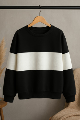 Try This Full Sleeve Color Block Men Sweatshirt