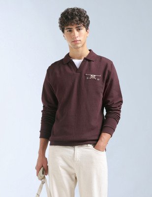 FLYING MACHINE Full Sleeve Solid Men Sweatshirt