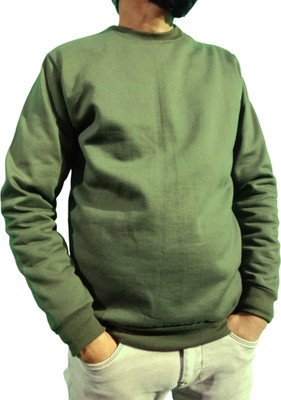SAIQA Full Sleeve Solid Men Sweatshirt