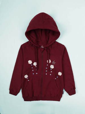 KiddoPanti Full Sleeve Embroidered Girls Sweatshirt
