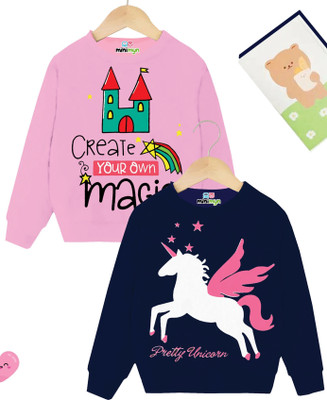 MINI MYN Full Sleeve Graphic Print Girls Sweatshirt