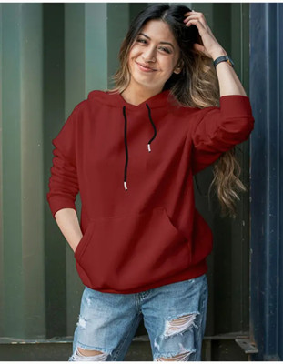 Clothy Full Sleeve Solid Women Reversible Sweatshirt