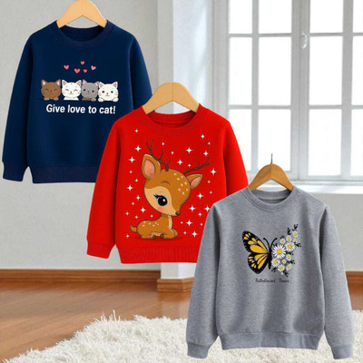 DOODEEKIDS Full Sleeve Graphic Print Boys & Girls Sweatshirt