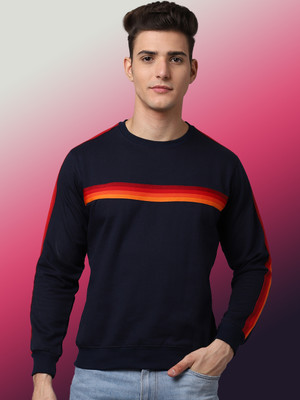 OBAAN Full Sleeve Striped Men Sweatshirt