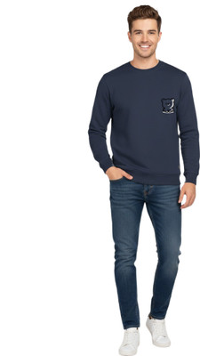 Super Weston Full Sleeve Solid, Graphic Print Men Sweatshirt